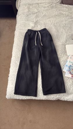 Bareline Acid Wash Wide-Leg Sweatpants