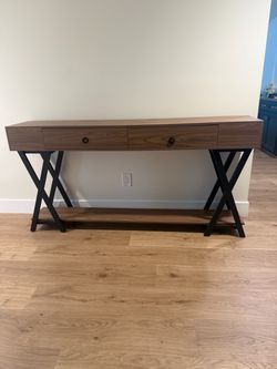 70” console sofa table with 2 Drawers
