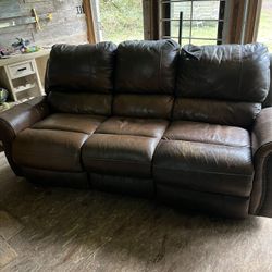 $50 Brown Leather Couch Recliner 