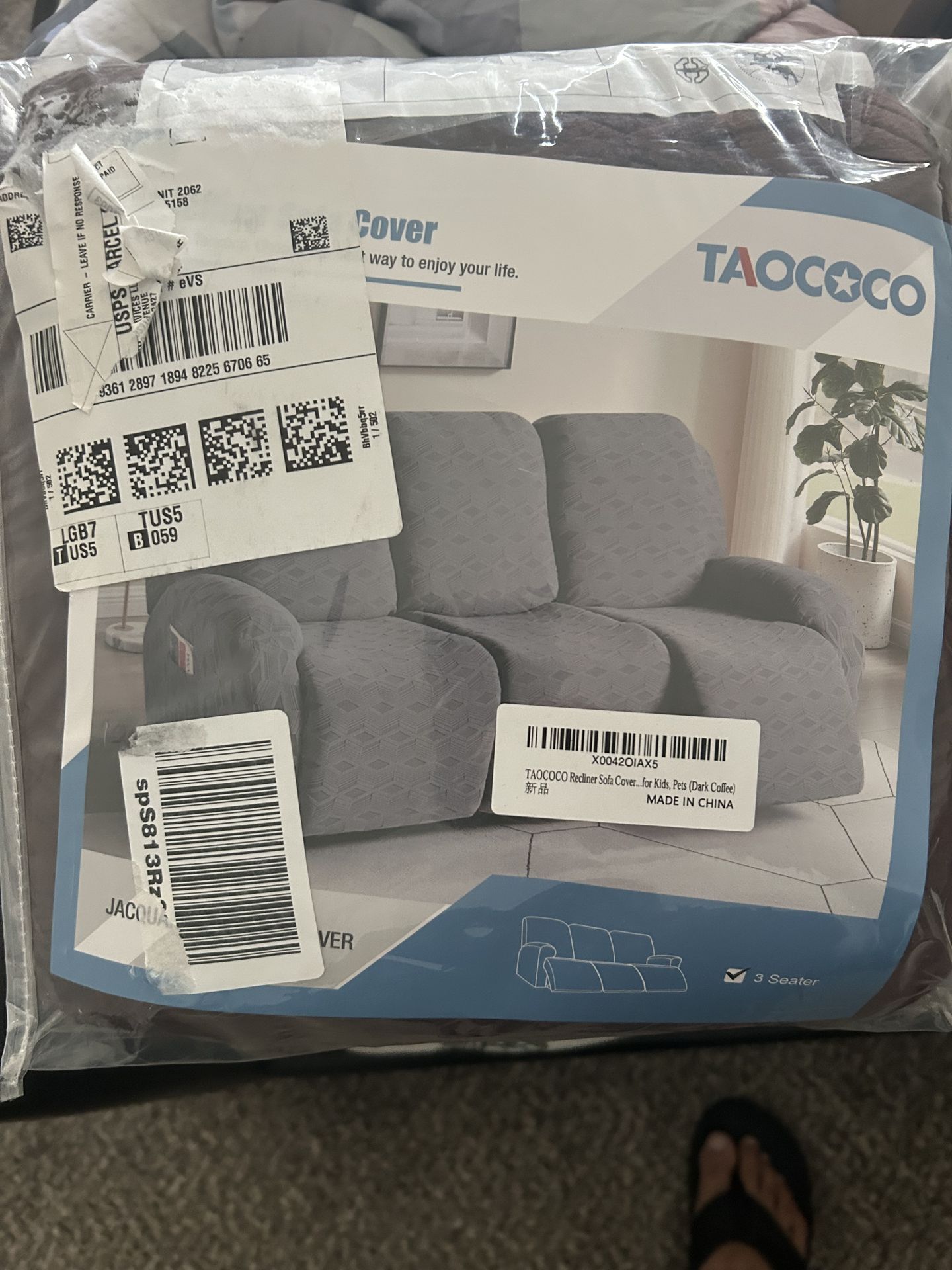 3 Seater Recliner Fabric cover- Chocolate brown colour