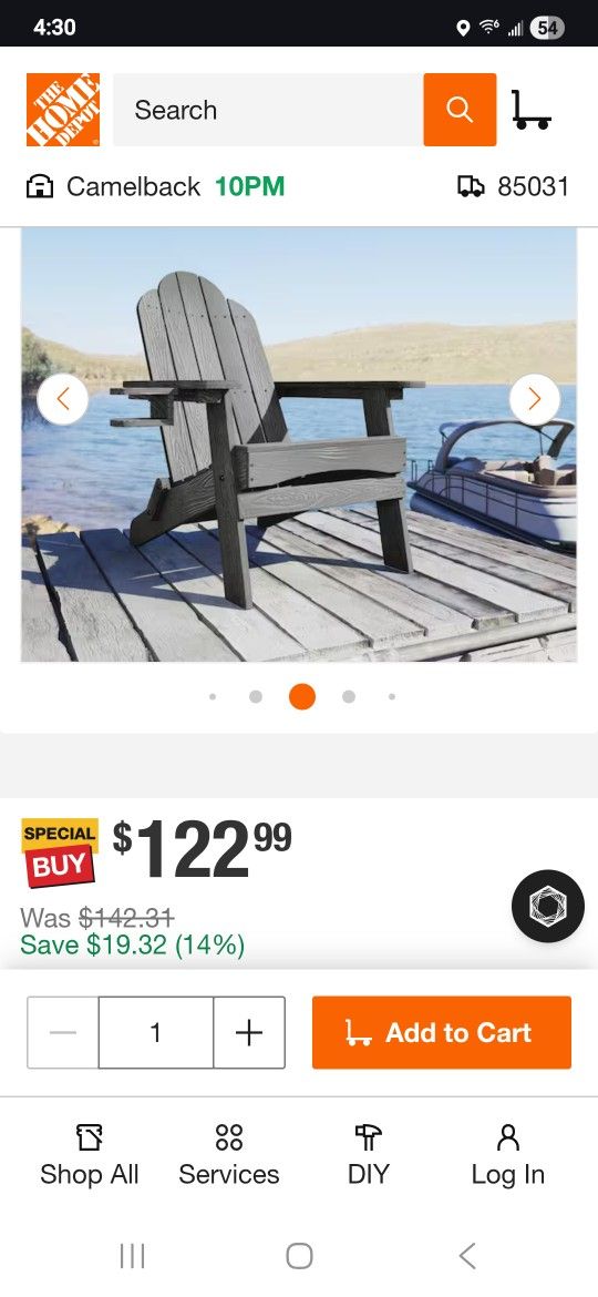 Black Folding Adirondack Chair