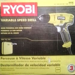 Ryobi Variable Speed Corded Drill (New Never Used)