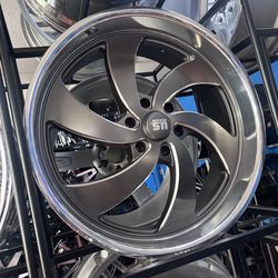 24s silver wheel tires 6lug Chevy