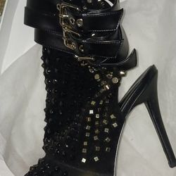 Studded Unique Ankle Boot Heels 9