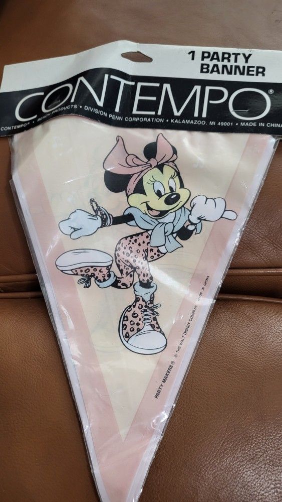 Vintage Disney Minnie Mouse Birthday Party Supplies Banner