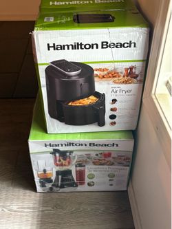 Two brand new Hamilton Beach air fryer and blender never been opened