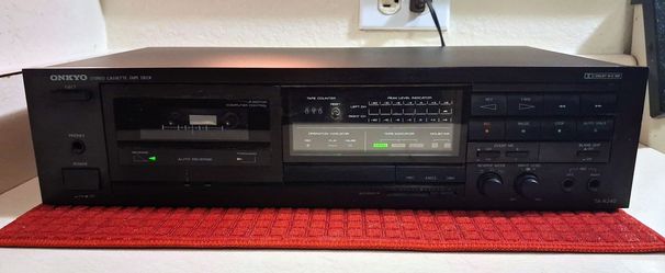 Onkyo TA-R240 stereo cassette tape deck, a vintage auto-reverse, 2-head single compact cassette recorder