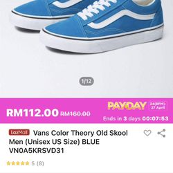Vans Mediterranean Blue Men’s 7.5 Women’s 9