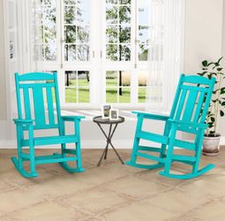 2X Aruba Blue HDPS rocking  chairs
