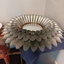 Starburst Mirror.  Galvanized.  New