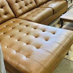 Baskove Auburn Large Leather LAF Sectional 