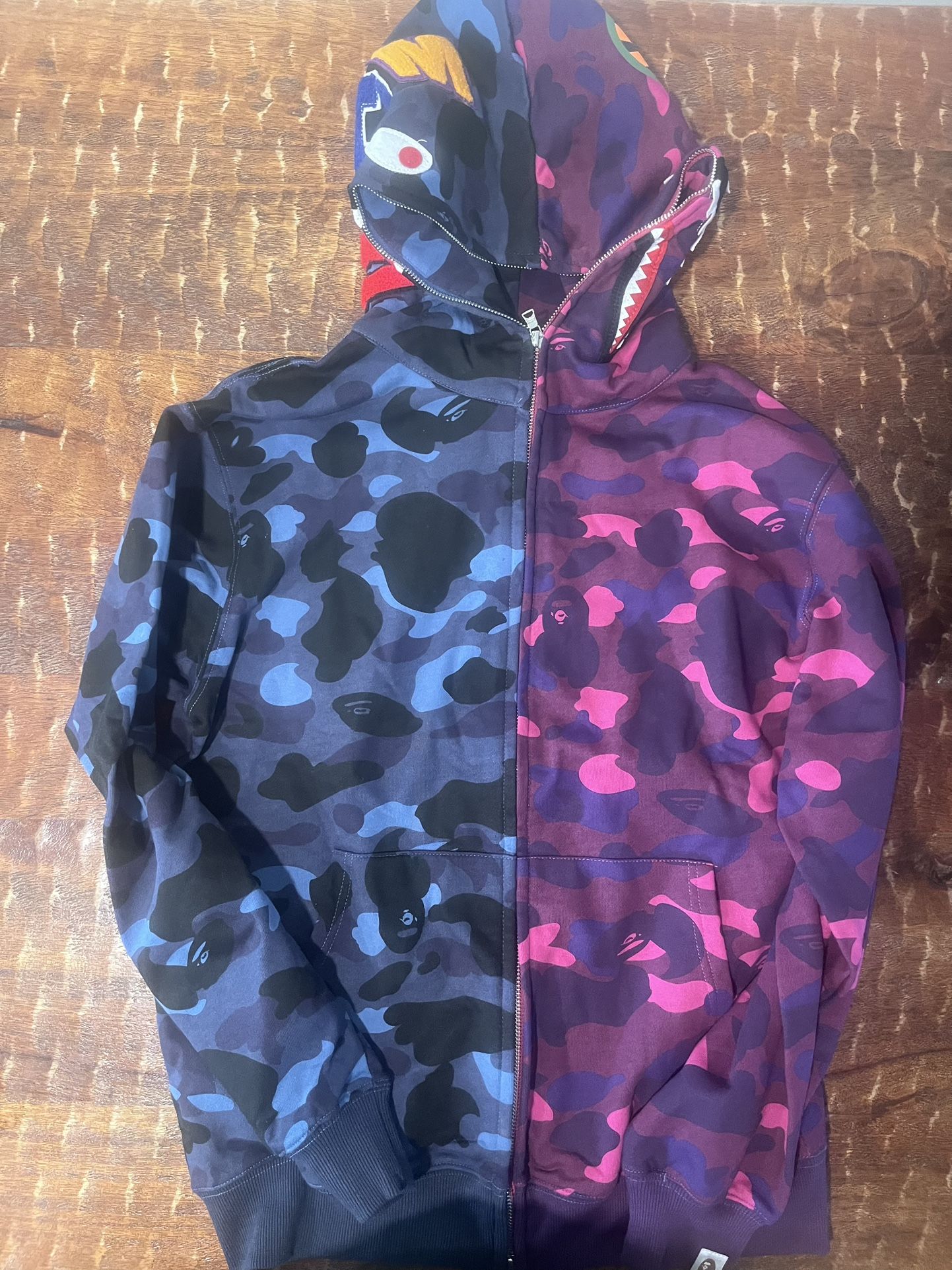 A Bathing Ape Rare Camo Shark Hoodie