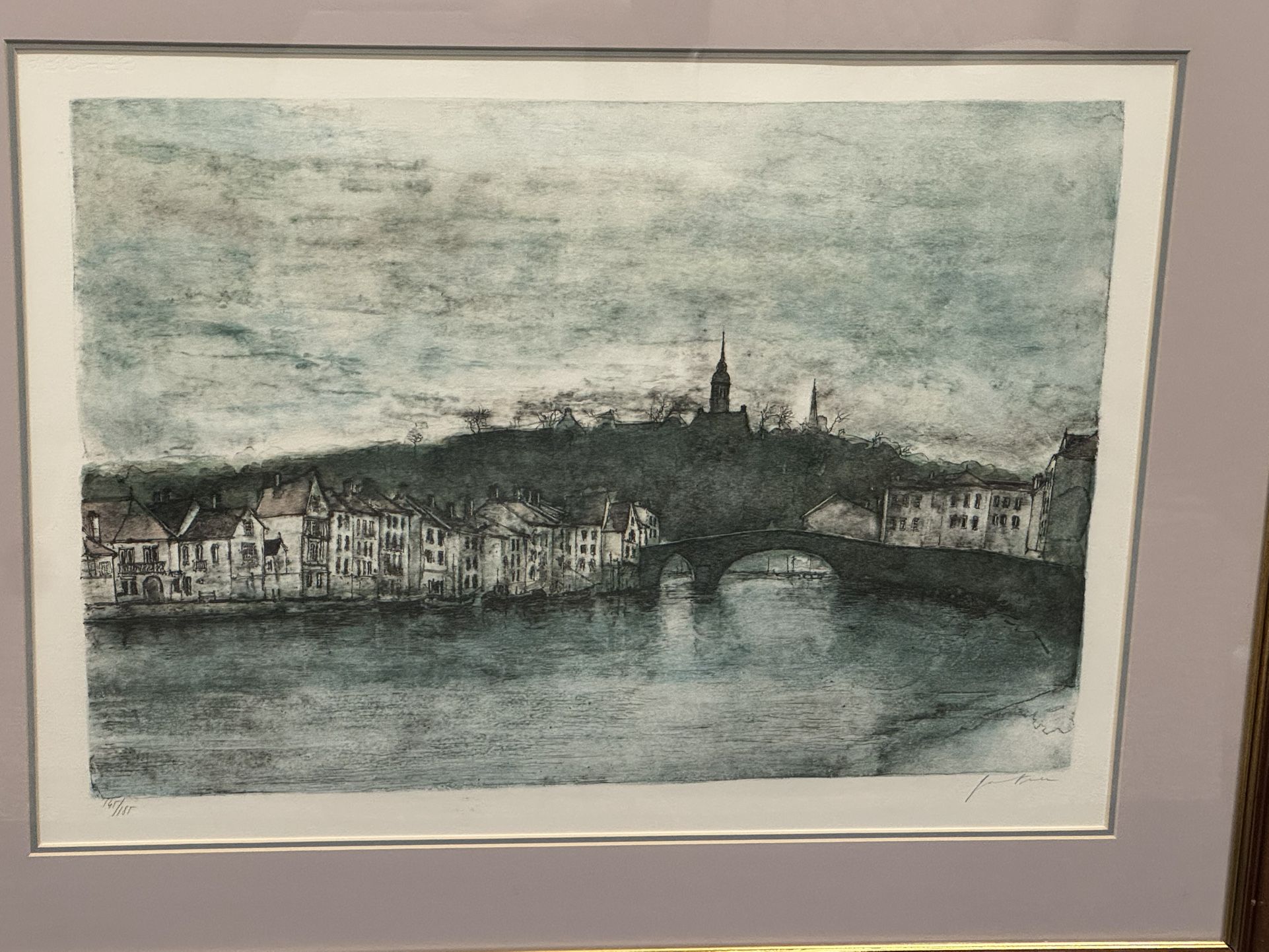 BERNARD GANTNER Signed Lim. Ed. 145/185 Aquatint Etching "Les Bords De La Rance"