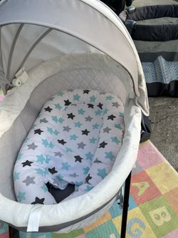 Ingenuity DreamComfort FoldAway Rocking Portable Wood Bassinet - Carrington