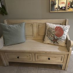 Entry way wooden bench