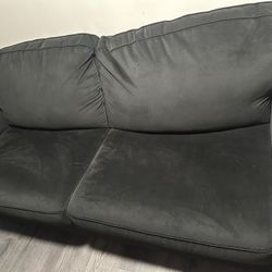 Velvet Black Sofa And Loveseat From Ashley With 2 Pillows Each 