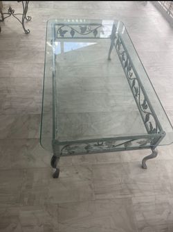 Antique Glass Coffee Table Living Room or Office