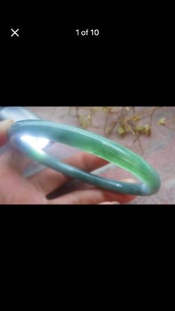 Green Certificate jadeite jade protection safety bangle bracelet 65mm 8inches