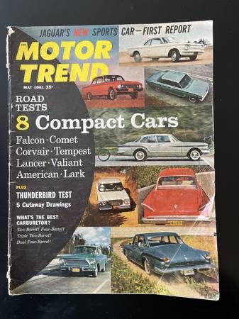 May 1961 Motor Trend Magazine - Road Test 8 Compact Cars- Ford Concept