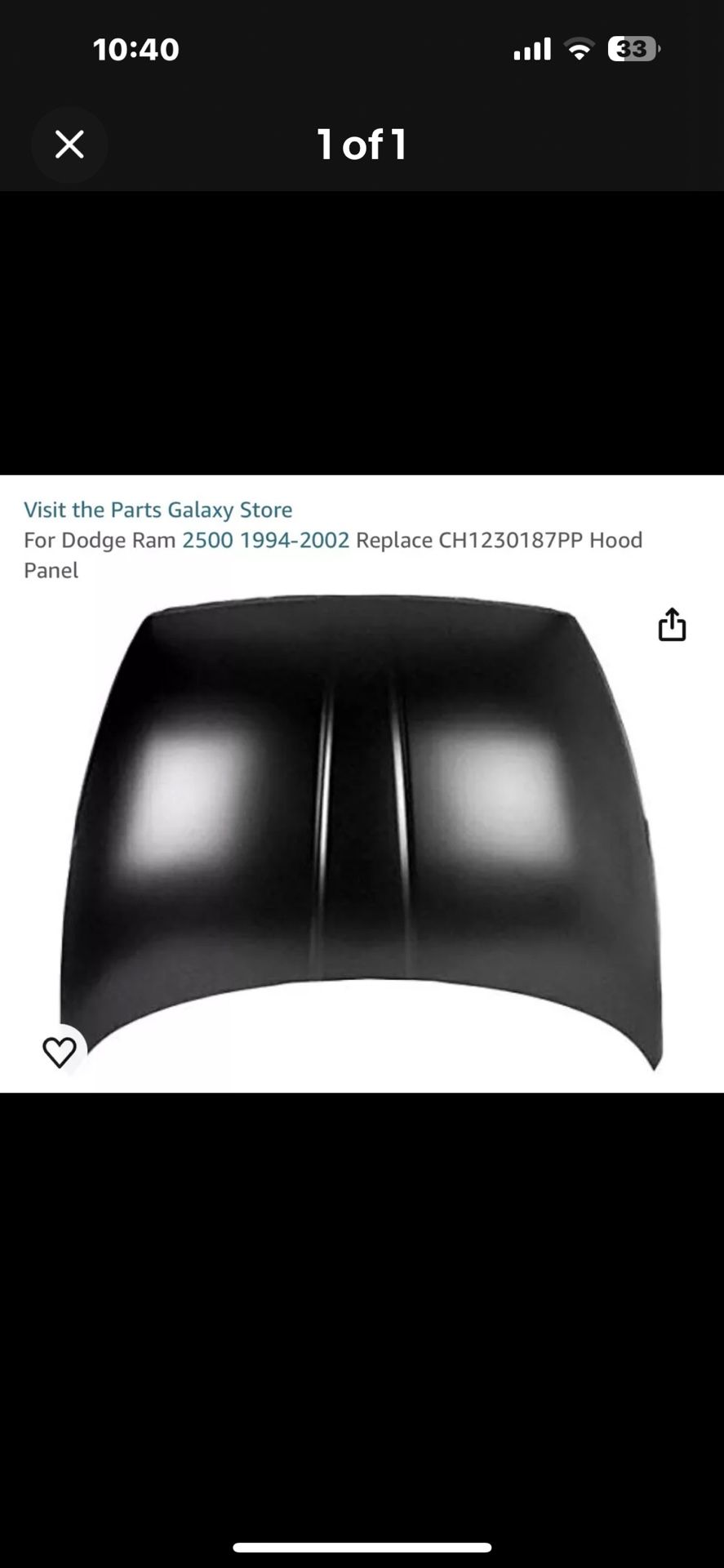 02-09 Dodge PU Hood (New)