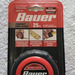 Tape Measure BAUER 25 ft. x 1 in. Slide-Lock Tape Measure
