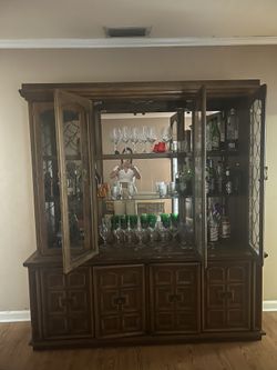 wooden dining room buffet hutch