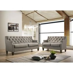 Brand new biege or gray tufted linen sofa +  loveseat 2PCs set