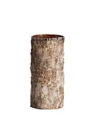 Birch bark glass Vases 6W X 16H