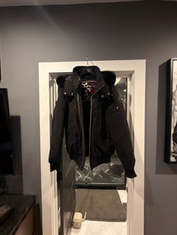 Moose Knuckles Original Ballistic Bomber (Fur), Black/Black, Size M