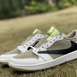 Jordan 1 Low Golf Travis Scott Neutral Olive 12