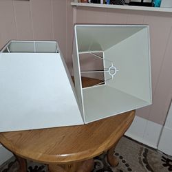 15" Light Tan Square Canvass Lamp Shades. 