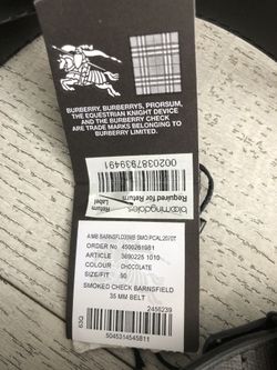 Mens burberry smoked check barnsfield belt