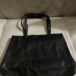 Desmo large Black Leather Tote Bag approx L12”W18”