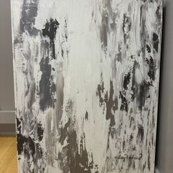 Abstract Wall Art Set – Neutral Gray & White Modern Canvas Paintings