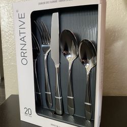 ORNATIVE 20 Piece Stainless Steel Flatware 