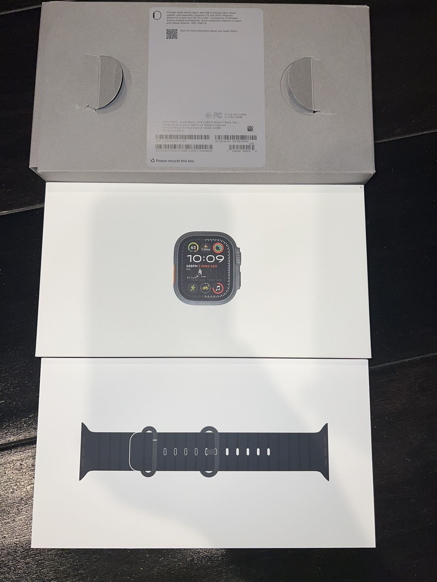 Apple Ultra 2 Watch Black New Open Box Black Ocean Band
