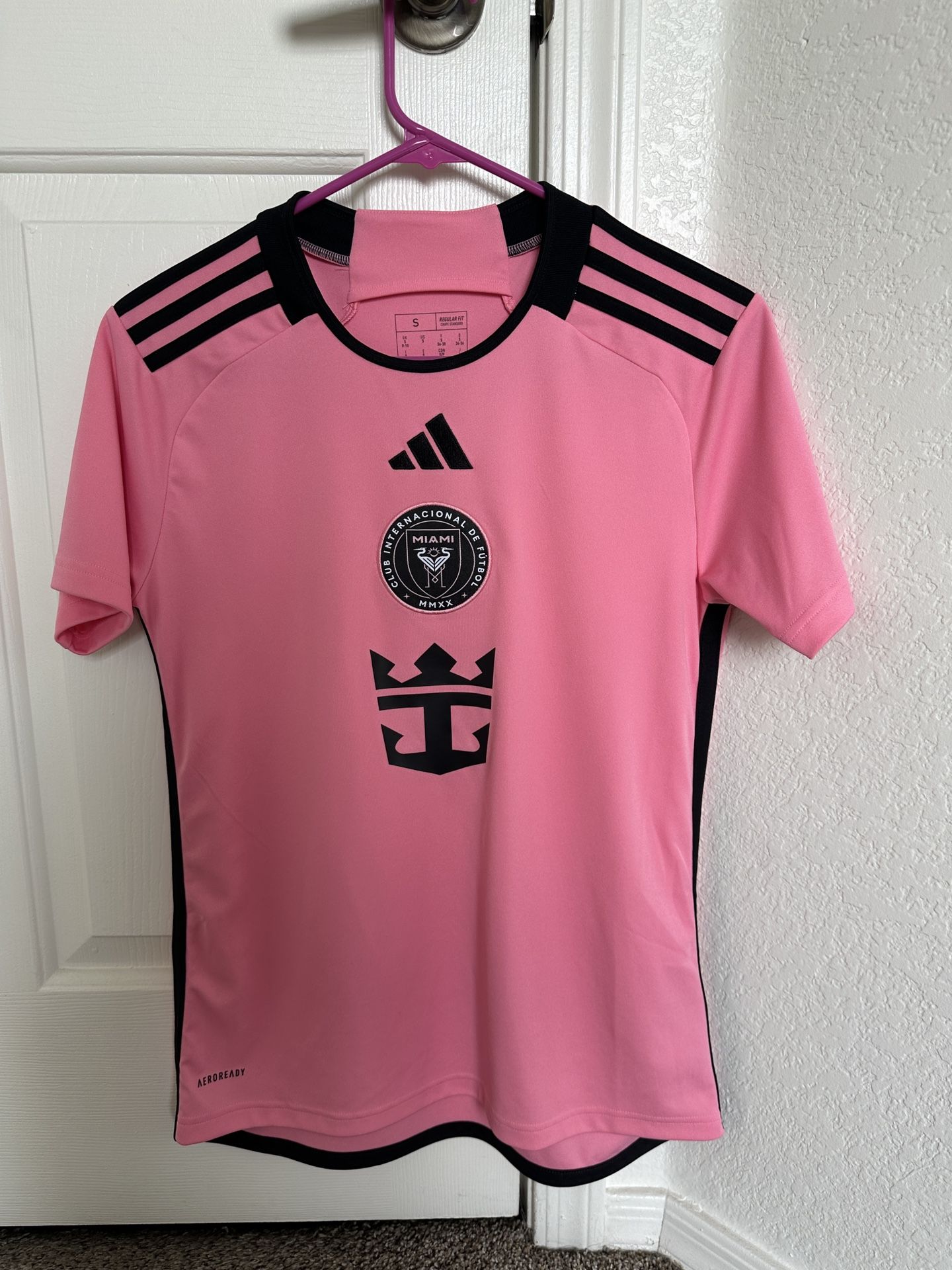 Adidas FC Miami 2025 kit regular fit away jersey pink/black Size small