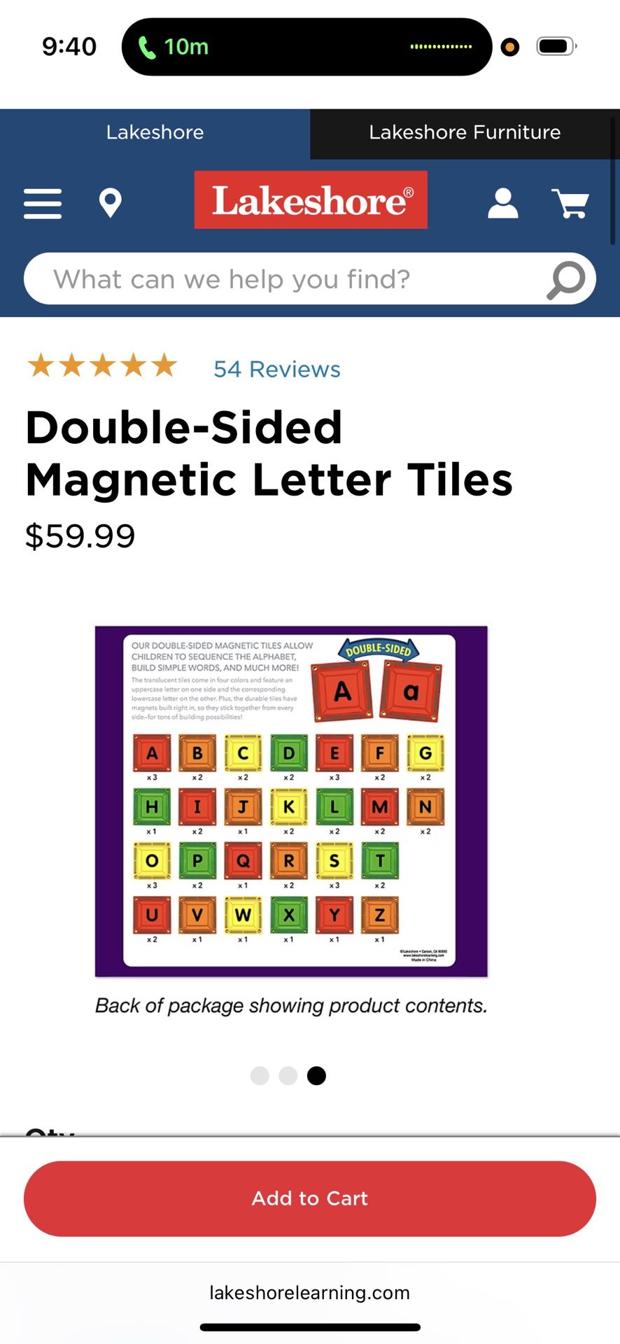 Lakeshore “Double Sided Magnetic Letter Tiles”