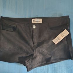 women's no boundaries suede shorts 