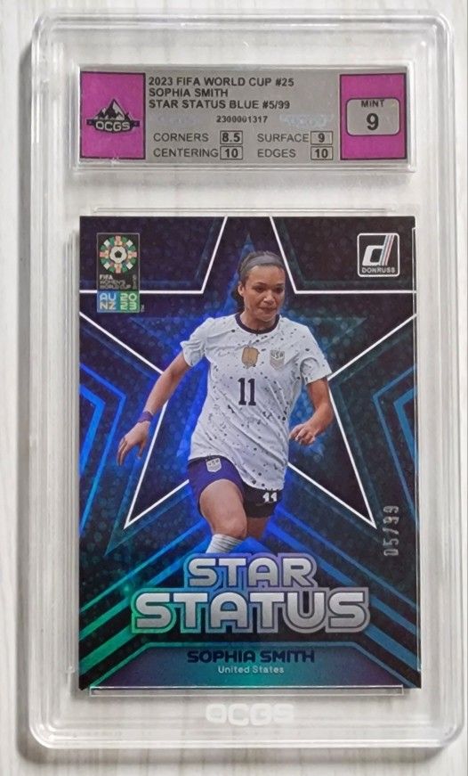 Sophia Smith 2023 Panini FIFA World Cup Soccer Card #25 Graded 9