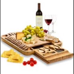 Charcuterie Board Gift Set - Bamboo Cheese Board and Charcuterie Boards Set