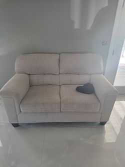 Light Gray Fabric Loveseat Sofa