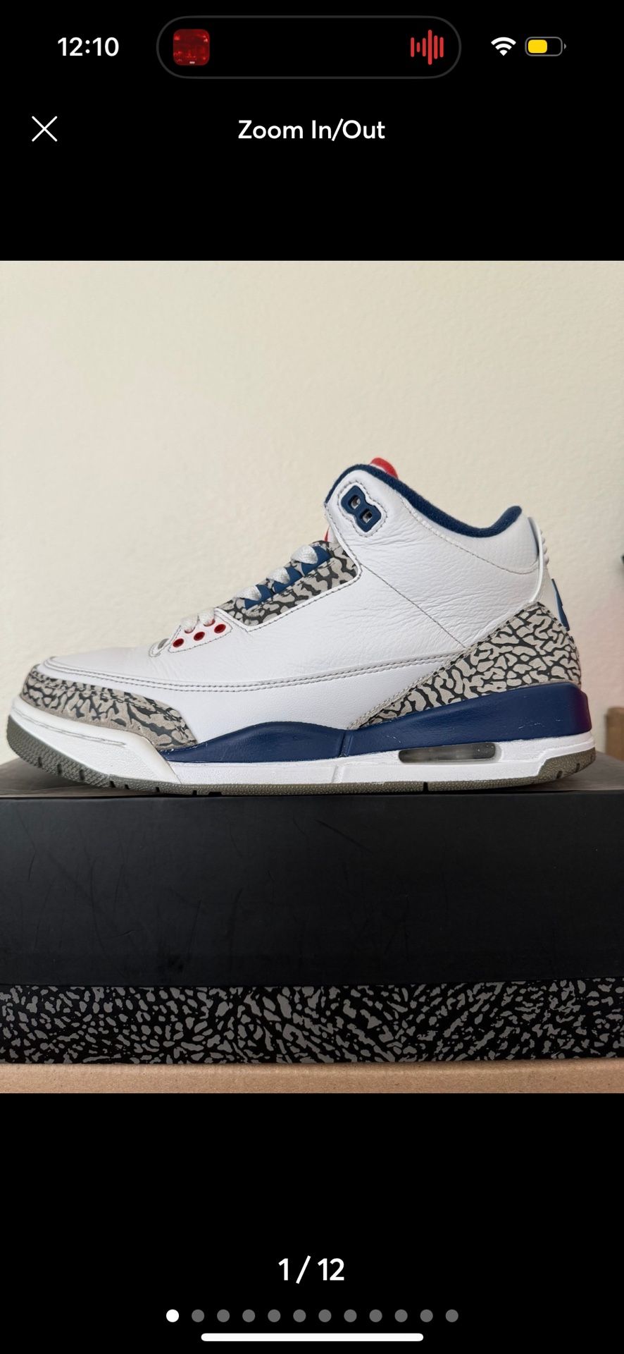 Jordan 3 Retro True Blue Size: 8.5 Mens (Original Box) Like New