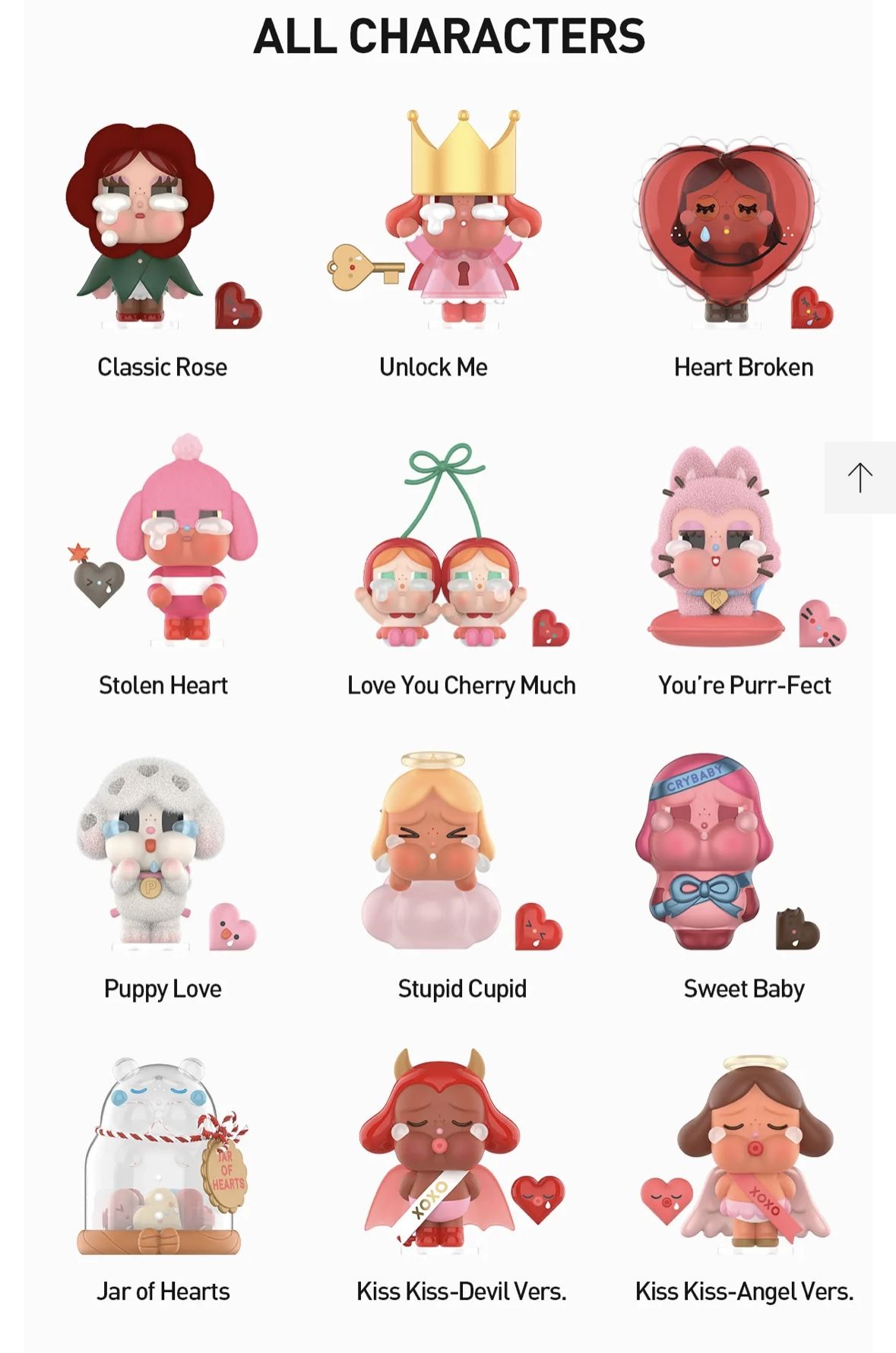 Popmart CRYBABY Crying For Love Series Figures Individual Open Figure Individual