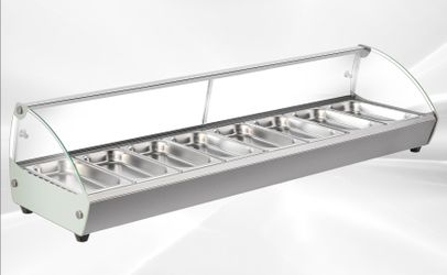 NSF Countertop Heated Display Case 8 pan hot food HW8