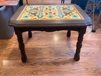 Spanish Tile Antique Side Table