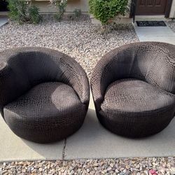 Asymmetrical Swivel Accent Chairs