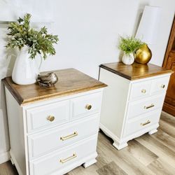 Nightstands - 2 Nightstands 🥰Beautiful And High Quality  3 Drawers Side Table End Table 