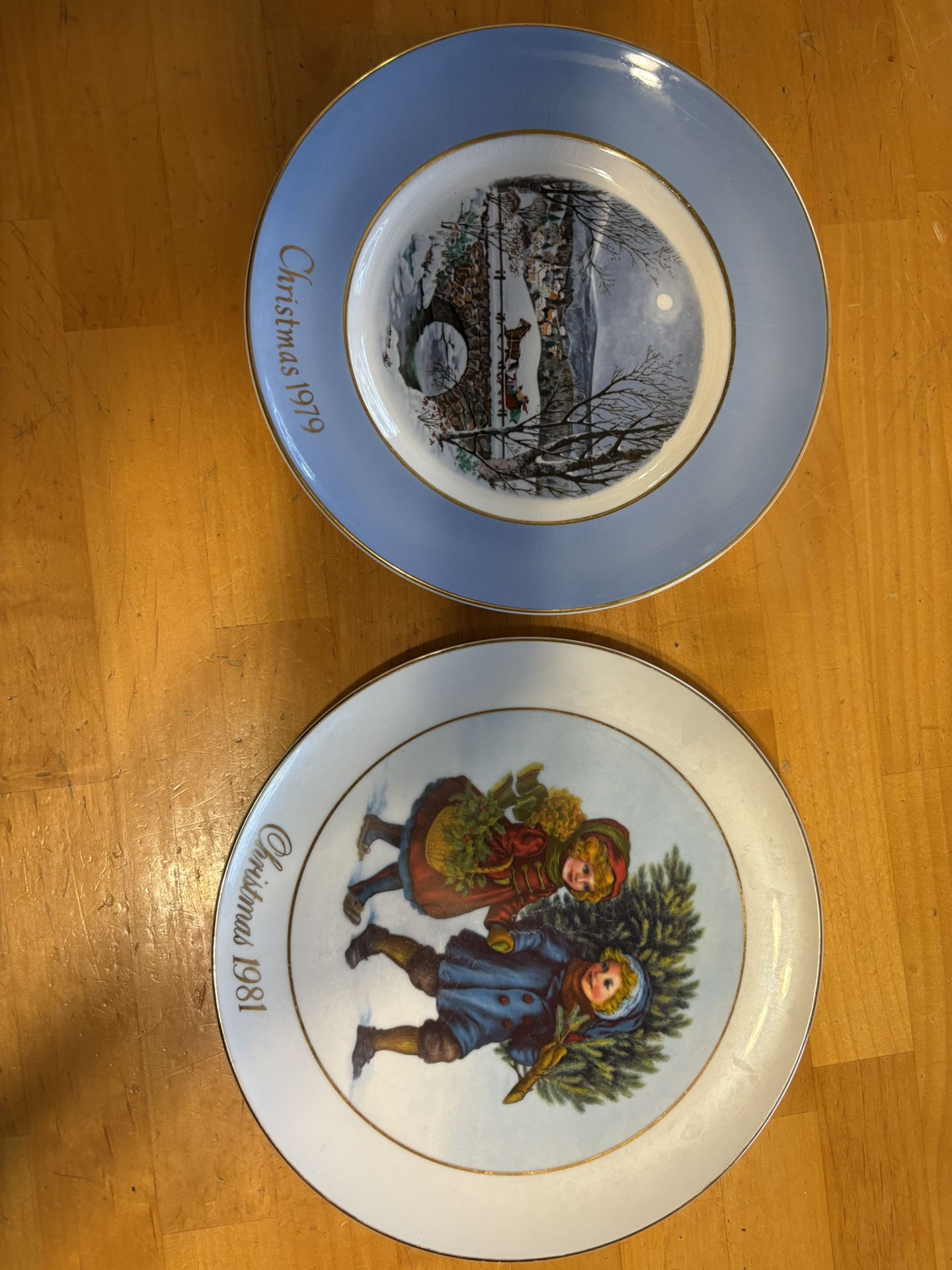 Collector Christmas plates, 1979 and 1981