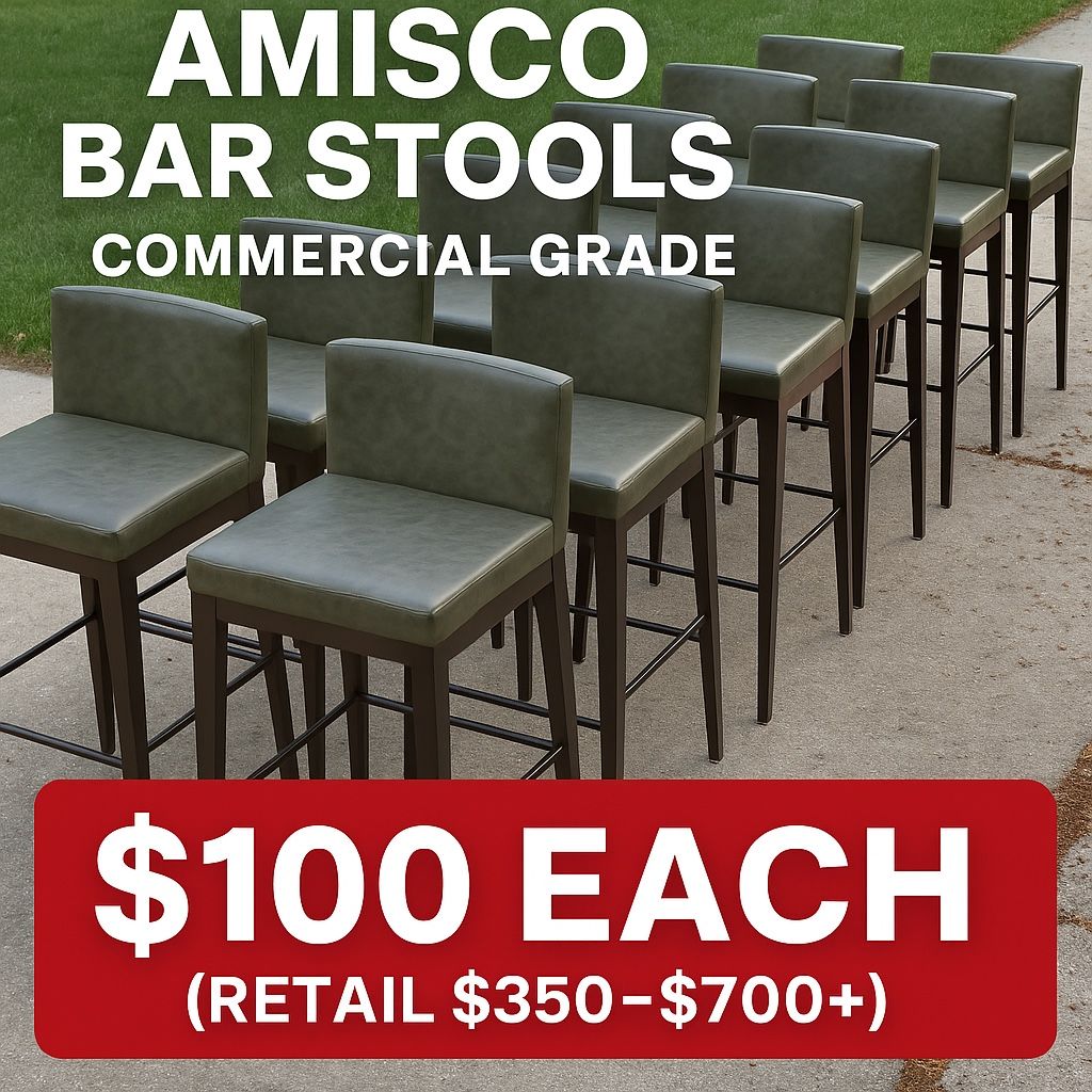 π₯ Amisco Commercial Bar Stools β 20 Available β $100 Each (Retail $350β$700+)
